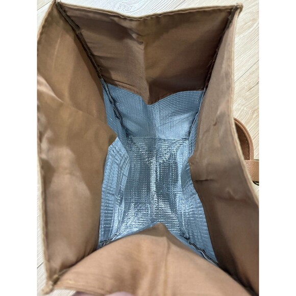 Kraft Paper Insulated Lunch Bag with Utensil Graphic - Reusable Brown Bag - Picture 3 of 5